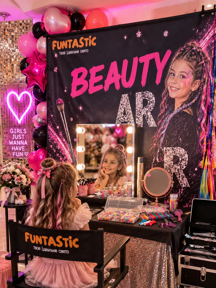 Beauty bar FUNTASTIC: дзеркало з підсвіткою, зачіски і кольорові пасма